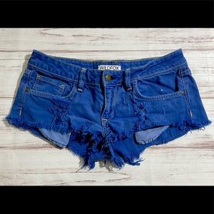 Wildfox Friday Night Low Rise Cut Off Denim Shorts Size 27